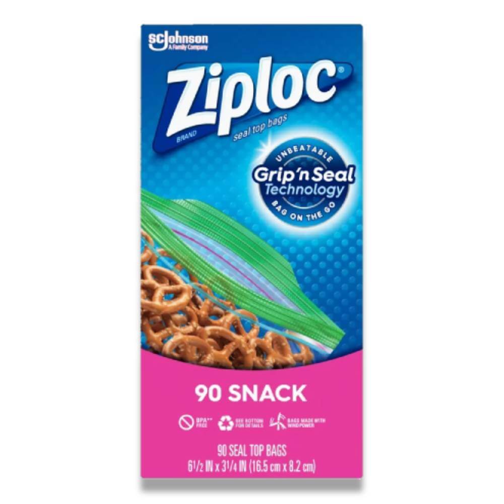 Ziploc Snack Bags with Grip 'n Seal Technology - 90 Count - 12 Pack Contarmarket