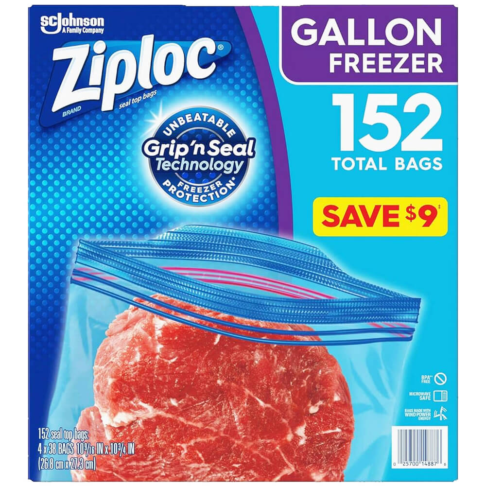 Ziploc Gallon Storage Bags with New Stay Open Design (208 ct