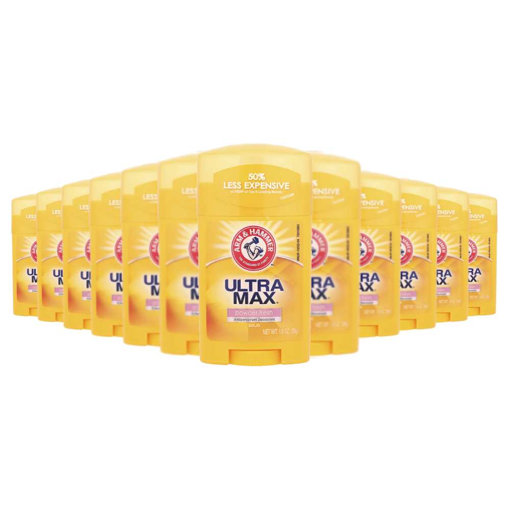 Arm & Hammer  Deodorant UltraMax Powder Fresh, Solid 1 oz - 12 Pack - Travel Size