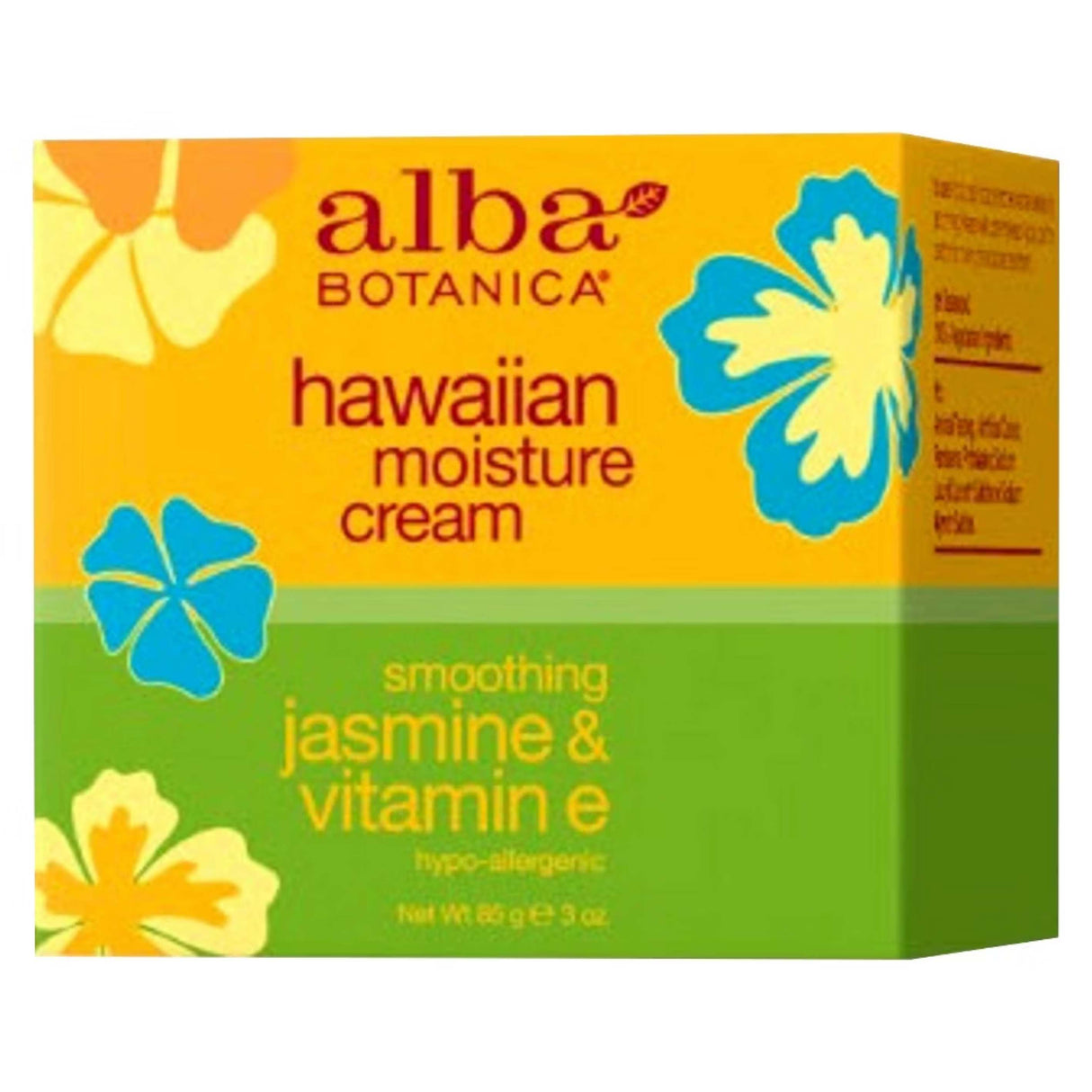 Alba Botanica - Hawaiian Moisture Cream Smoothing Jasmine and Vitamin E - 3 Oz - 6 Pack