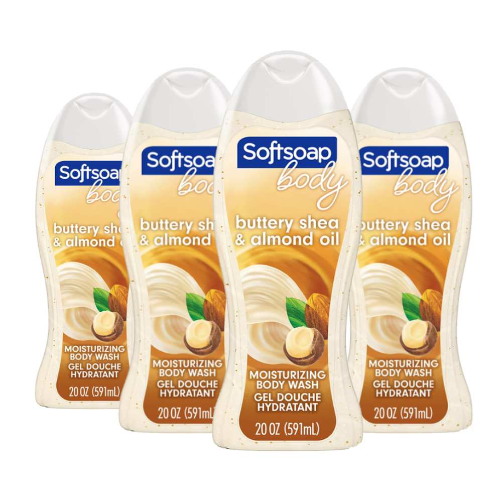 Softsoap - Body Wash, Moisturizing Shea And Almond Oil Scent - 20 Oz - 4 Pack
