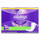 Always Anti-Bunch Xtra Protection Daily Liners, Long, Unscented - 200 Ct