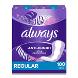 Always Anti-Bunch Liners - Regular Length, 100 Ct - 4 Pack Contarmarket