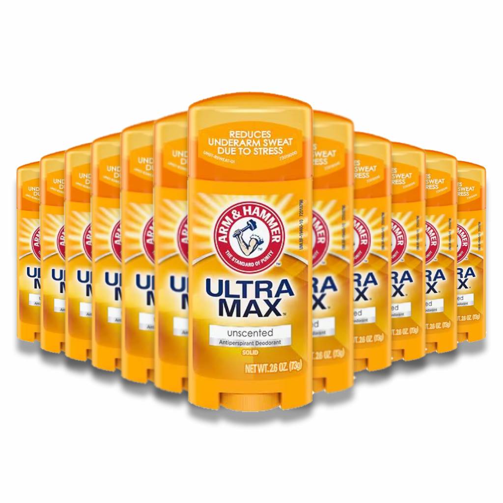 A&H - Ultra Max Solid Antiperspirant Deodorant Unscented - 2.6 Oz - 12 Pack