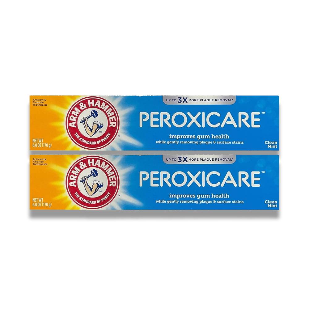 Arm & Hammer Peroxicare Tartar Control Toothpaste Baking Soda & Peroxide, Fresh Mint 6 Oz - 2 Pack - OPEN BOX