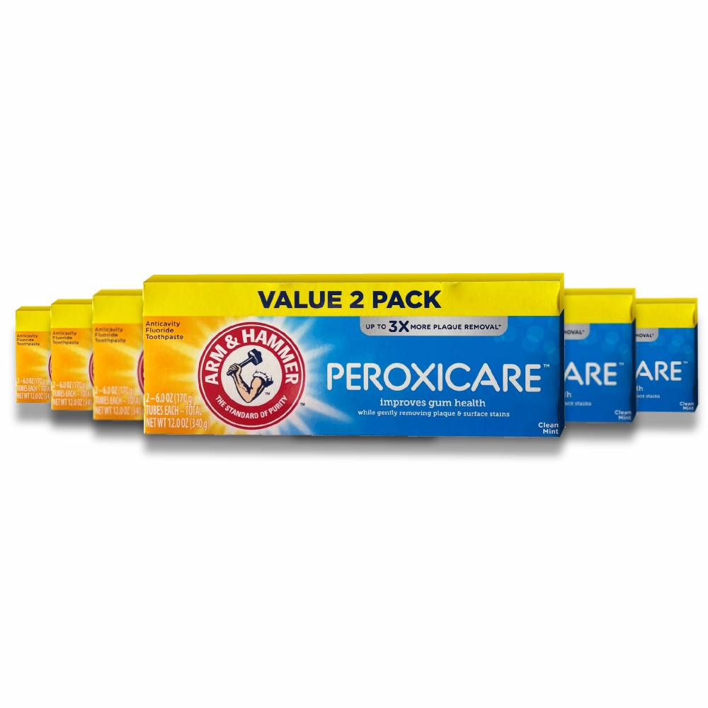 A&H Peroxicare Toothpaste Clean Mint Fluoride Twin Pack 6 Oz - 6 Pack Contarmarket