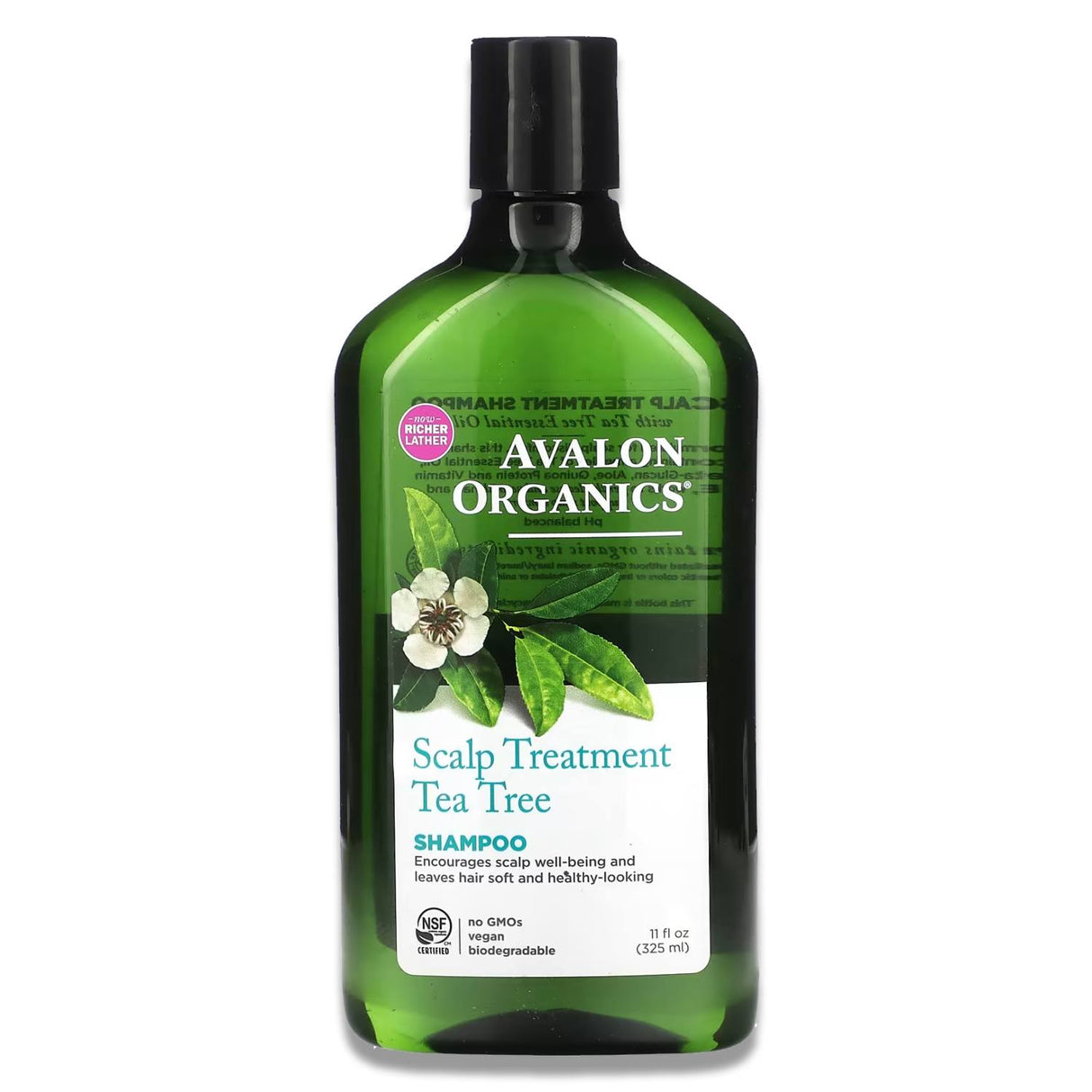 Avalon -  Organics, Shampoo, Scalp Treatment, Tea Tree - 11 Oz - 6 Pack