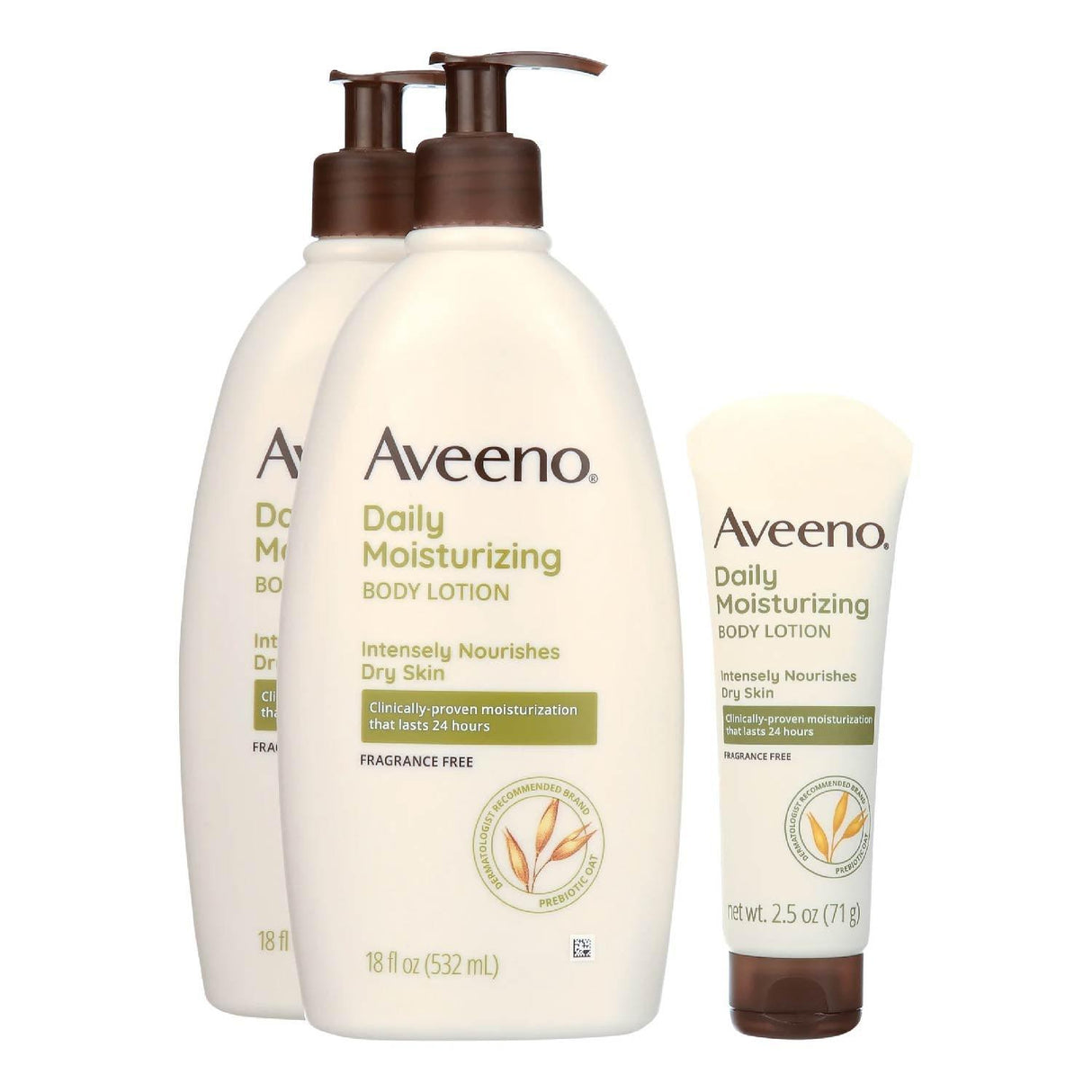 Aveeno Daily Moisturizing Lotion (18 fl. oz., 2 pk. + 2.5 oz. Tube)