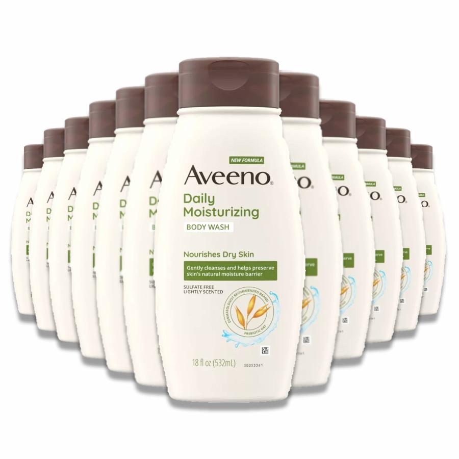 Aveeno - Daily Moisturizing Nourishes Dry Skin Body Wash  - 18 Oz - 12 Pack