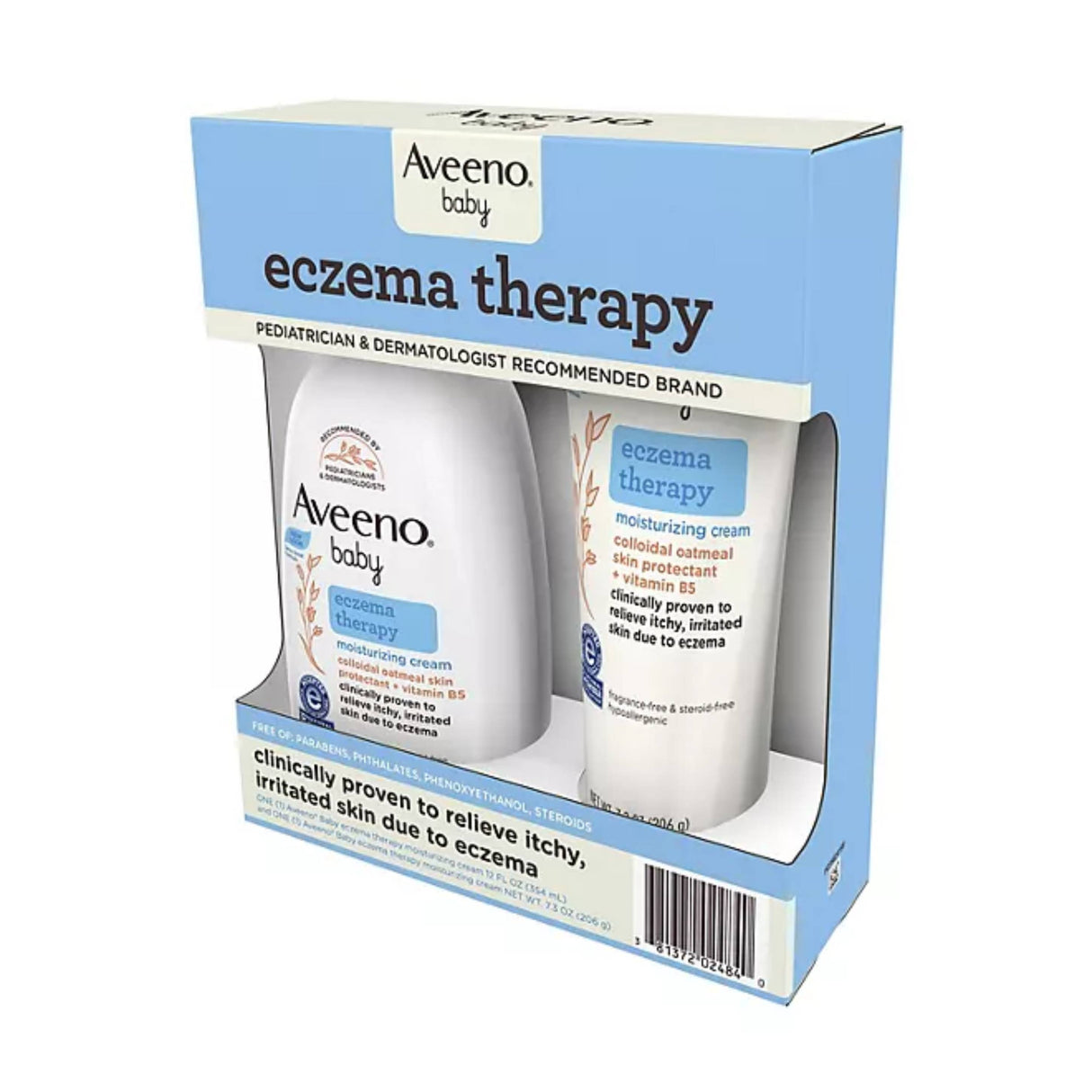 Aveeno - Baby Eczema Therapy Moisturizing Cream, 2 pk., 7.3 fl. oz. and 12 fl. oz.