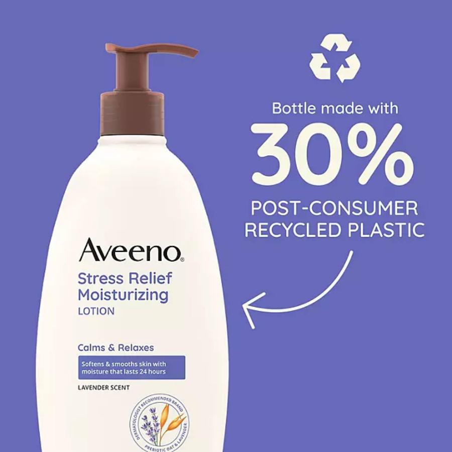 Aveeno - Stress Relief Body Lotion - 18 Oz - 2 Pack + 2.5 Oz Tube