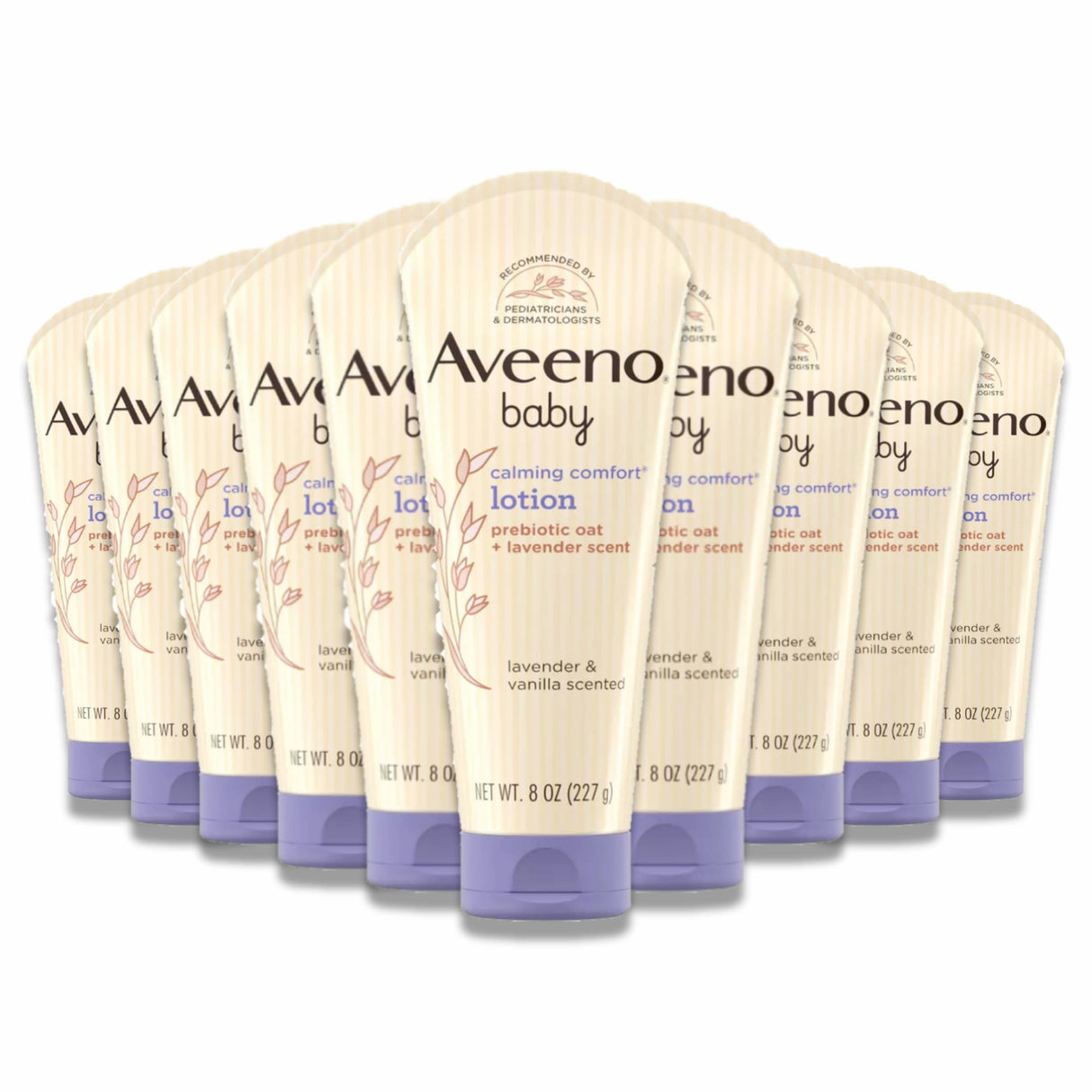 Aveeno - Baby Calming Comfort Moisturizing Body Lotion, Lavender & Vanilla Scents - 8 Oz - 12 Pack