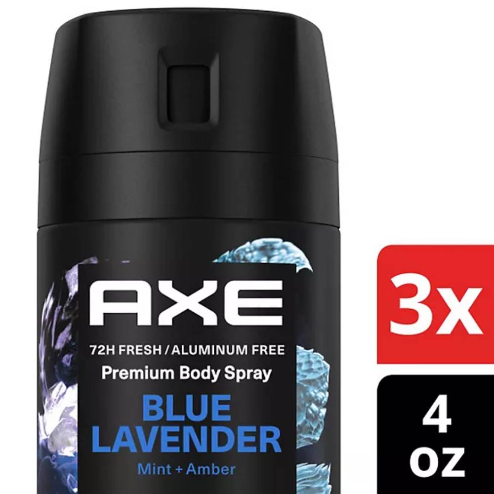 AXE - Premium Deodorant Body Spray, Blue Lavender - 4 Oz - 3 Pack