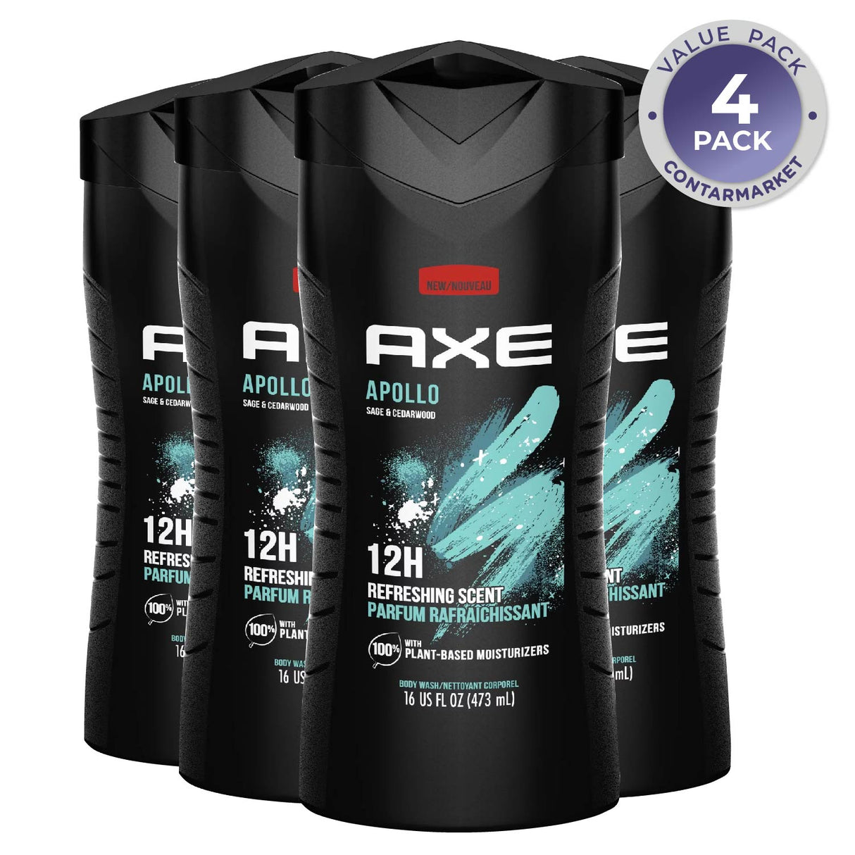 Axe - Apollo Men's Body Wash, Liquid - 16 Oz - 4 Pack