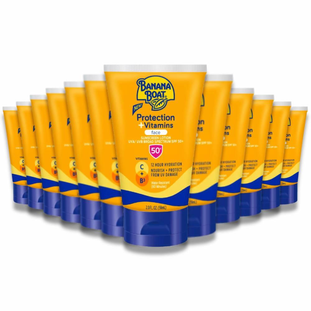 Banana Boat Protect Plus Vitamins Sunscreen SPF 50 2 Oz 12 Pack Contarmarket