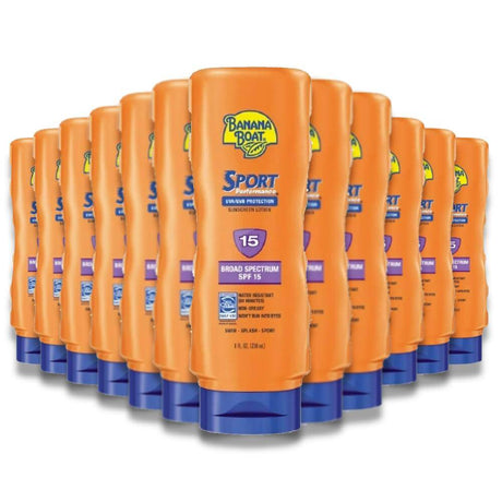 Banana Boat Sport Performance Sunscreen Lotion SPF 15 - 8 Oz - 12 Pack Contarmarket