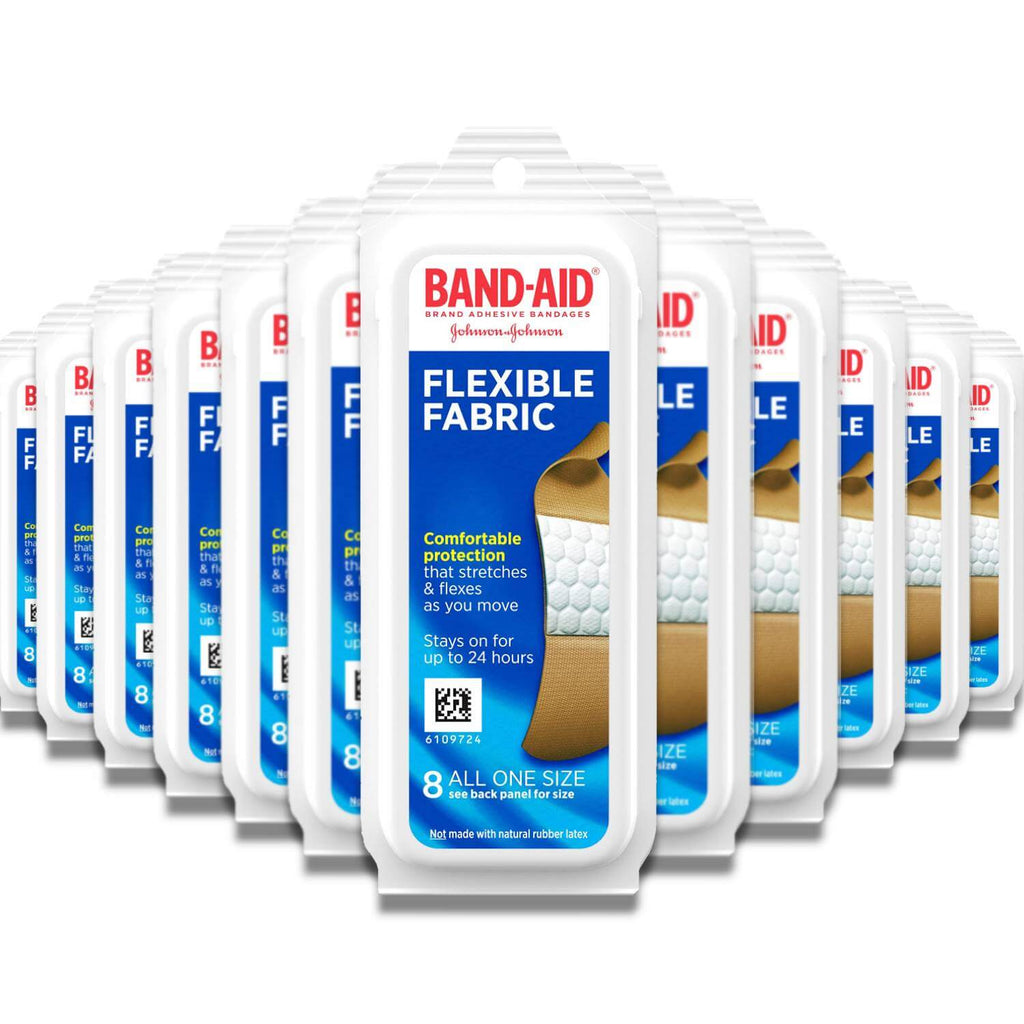 Band-Aid Flexible Fabric Adhesive Bandages - All One Size, 8 Ct - 72 Pack Contarmarket