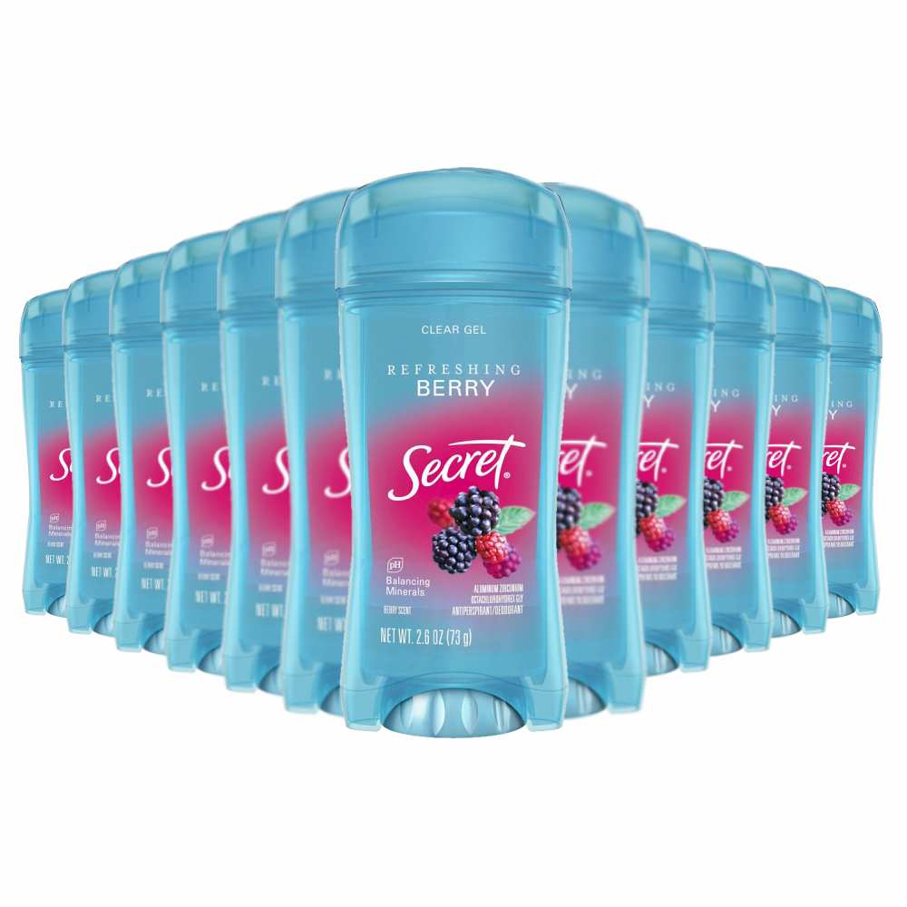 Secret Clear Gel Berry Antiperspirant & Deodorant  2.6 Oz - 12 Pack