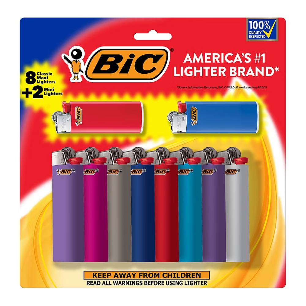 BIC -  Pocket Lighters (8 Maxi with 2 Mini)