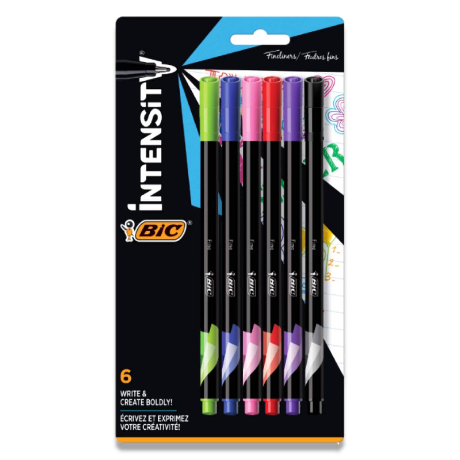 Bic Intensity 0.4 mm Fine Point Writing Felt Tip Pens (Pack of 12) 12 Black