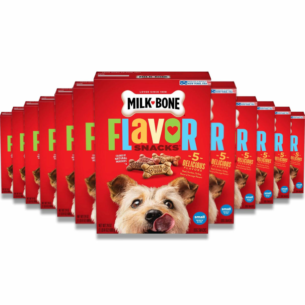 Milk-Bone - Flavor Snacks Dog Treats Small, Medium - 24 Oz - 12 Pack