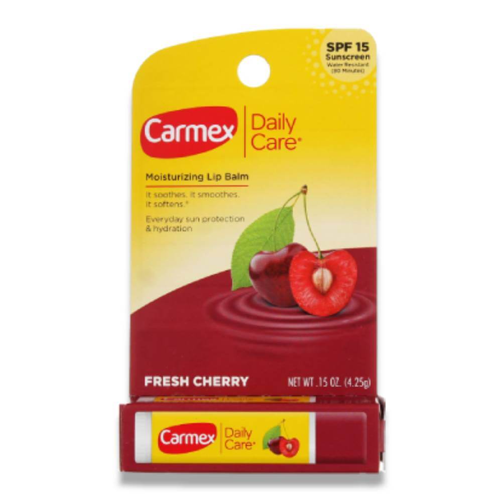 Carmex Cherry Lip Balm SPF 15 - 0.15 Oz - 12 Pack Contarmarket