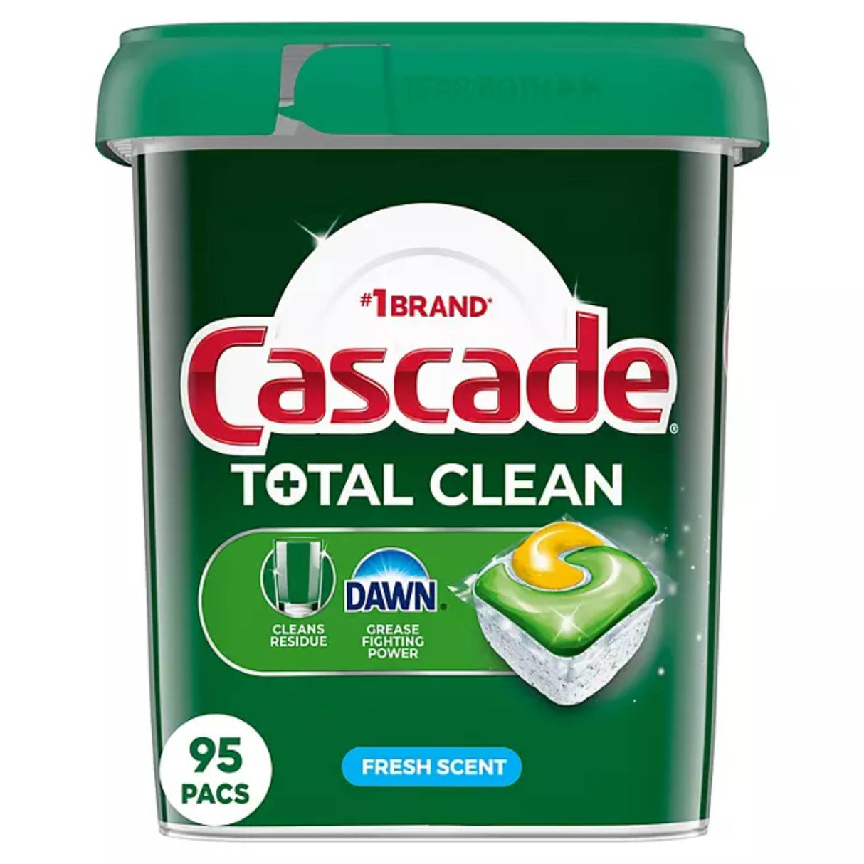 Cascade - Total Clean ActionPacs Dishwasher Detergent, Fresh Scent - 95 Count