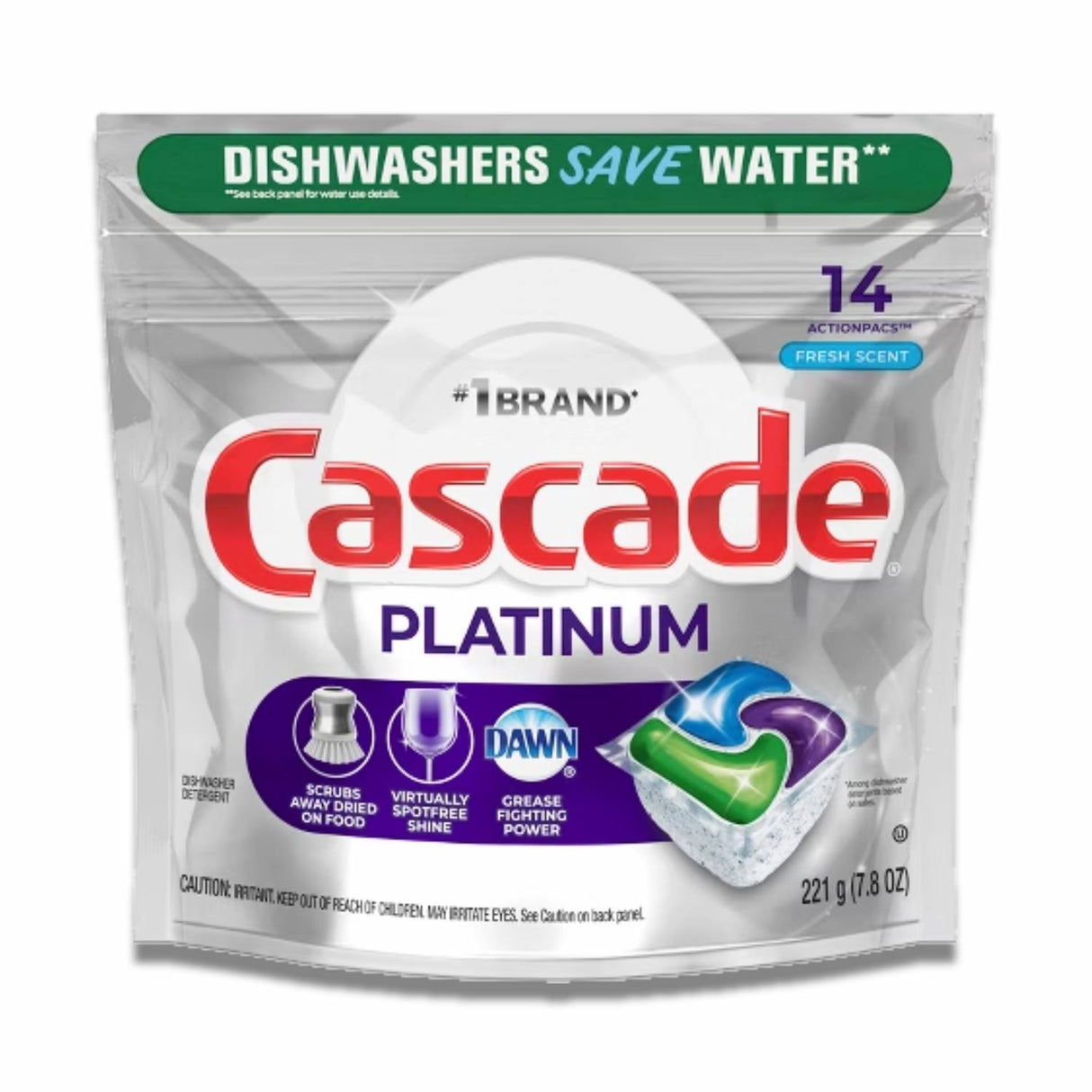 Cascade - Platinum ActionPacs Dishwasher Detergents, Fresh Scent 7.8 14 ct - 6 Pack