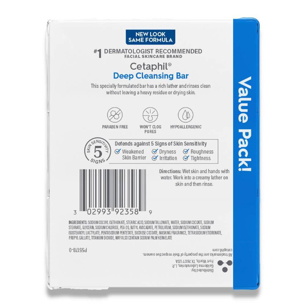 Cetaphil Deep Cleansing Bar, 4.5 Oz - 3 Pack - 6 Pack Contarmarket