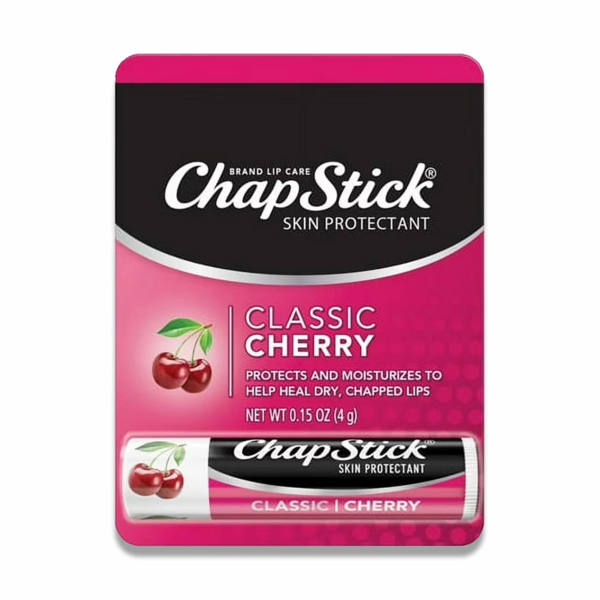 ChapStick - Classic Cherry Flavor Skin Protectant Flavored Lip Balm Tube 0.15 oz -  12 Pack