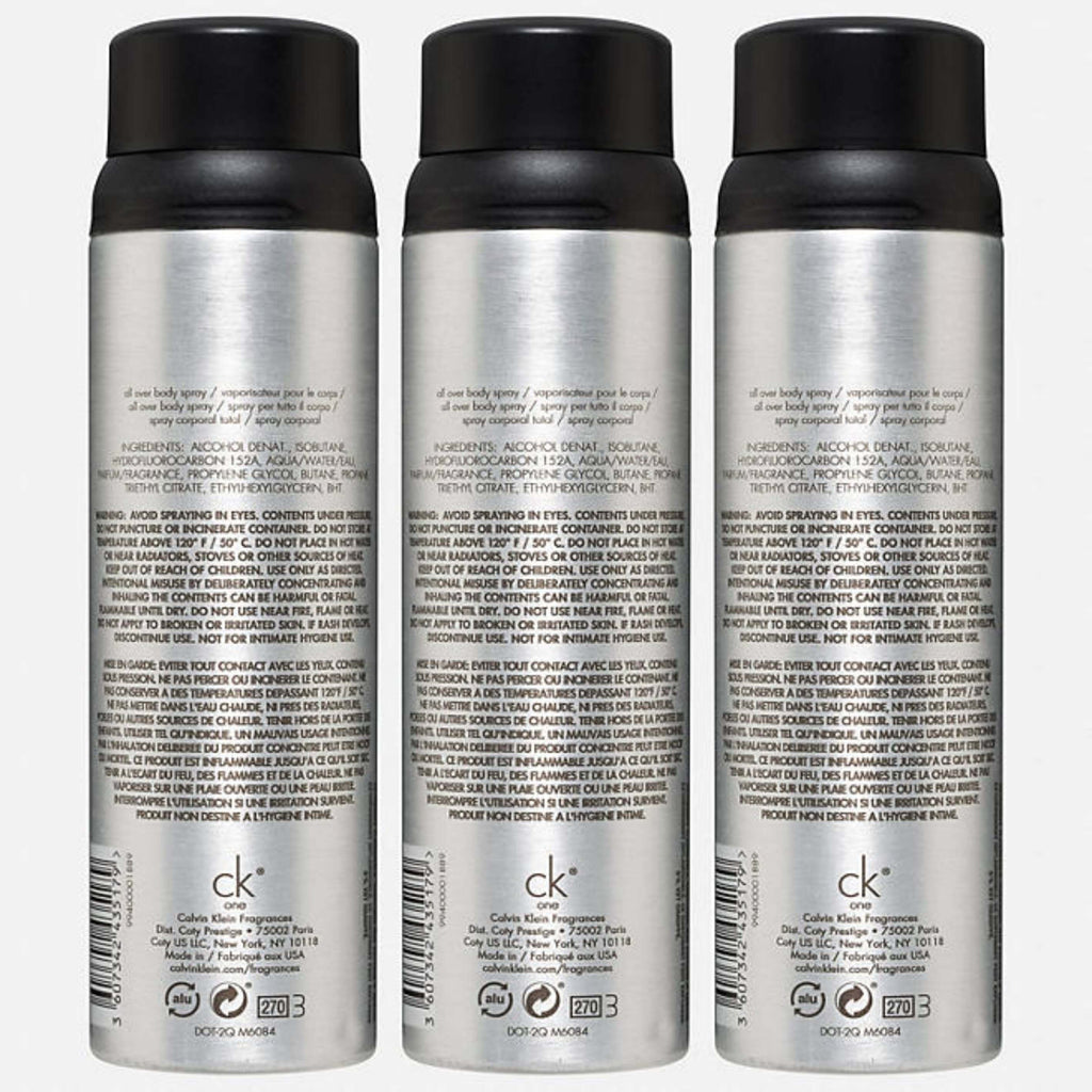 Calvin Klein CK One Body Spray - 5.4 oz - 3 Pack Contarmarket