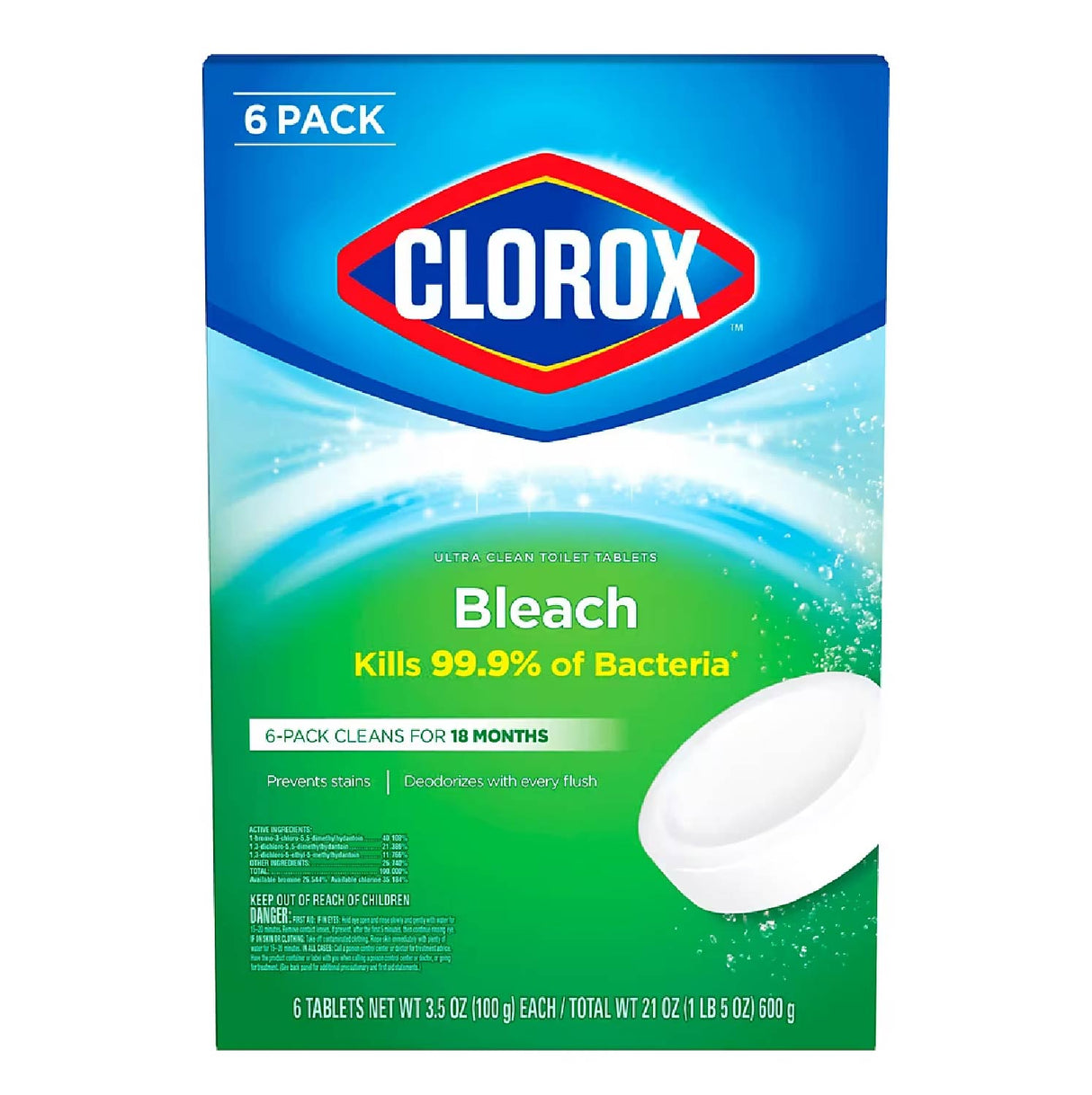 Clorox Automatic Toilet Bowl Cleaner Tablets With Bleach - 6 Ct