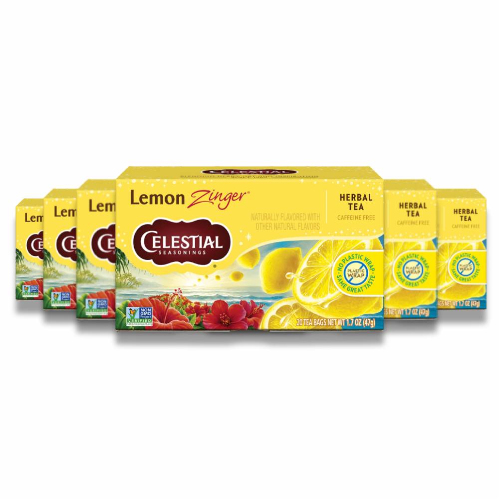 Celestial Seasonings - Natural Lemon Zinger Herbal Tea - 20 Ct - 6 Pack