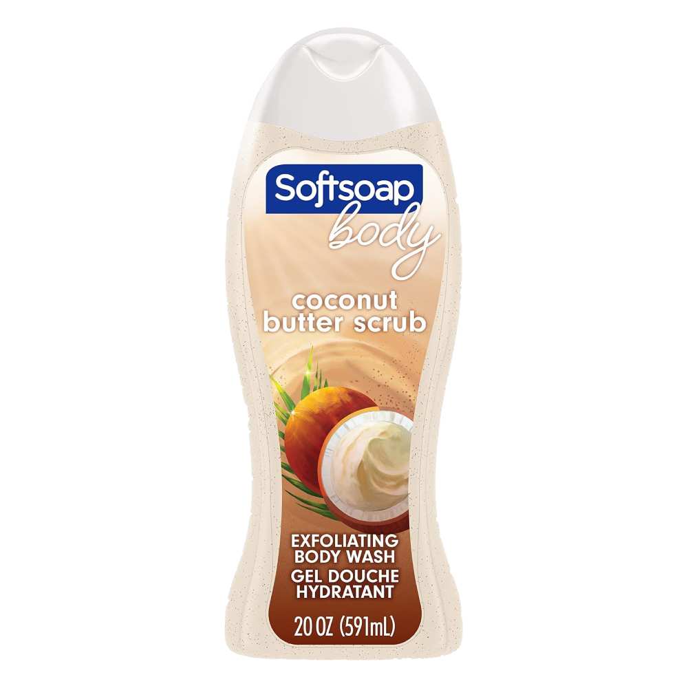 Softsoap - Body Wash Exfoliating Scrub, Coconut Butter Scent - 20 Oz - 4 Pack