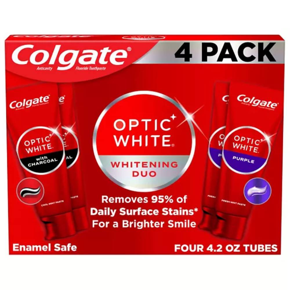 Colgate - Optic White Whitening Duo Whitening Toothpaste - 4.2 Oz - 4 Pack