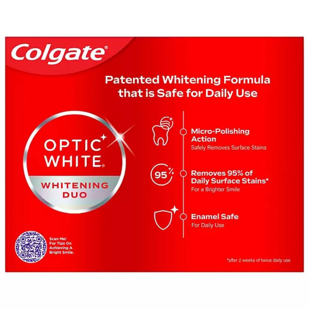 Colgate - Optic White Whitening Duo Whitening Toothpaste - 4.2 Oz - 4 Pack