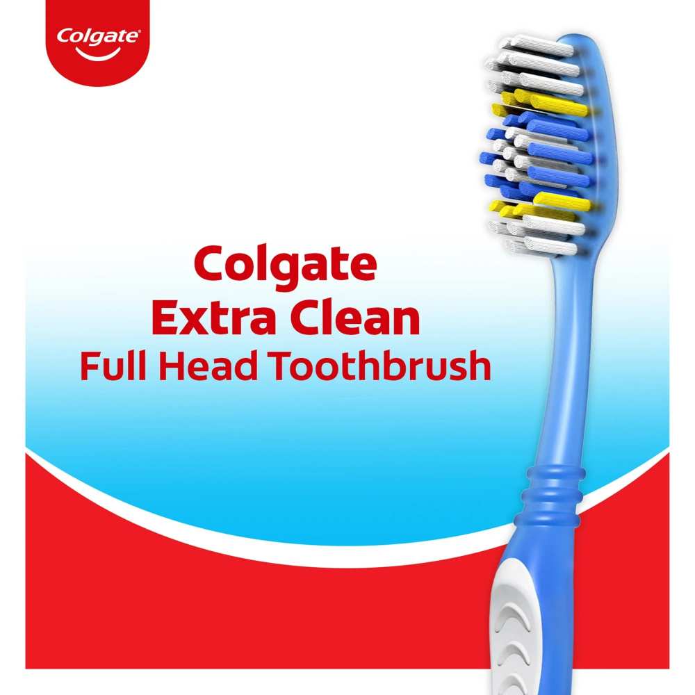Colgate - Extra Clean Full Head Toothbrush, Variety Colors, Medium, 1 Ea - 72 Pack
