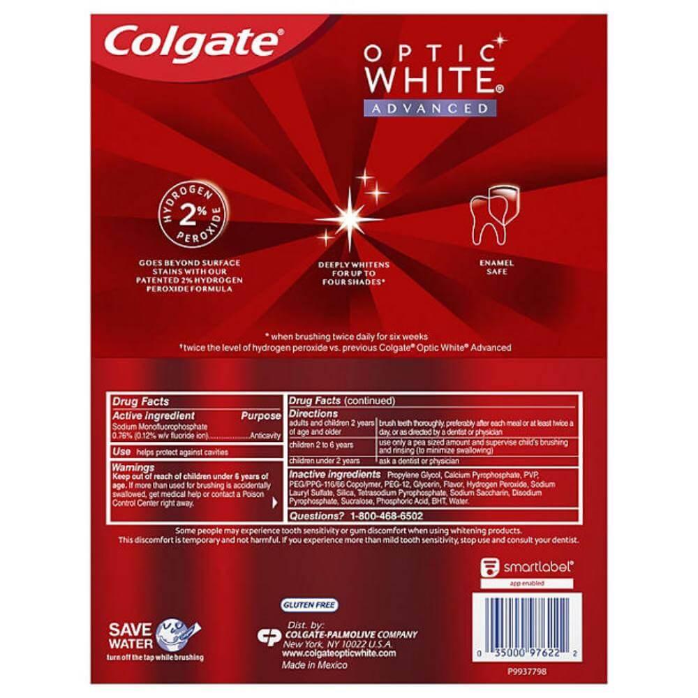 Colgate Optic White Advanced Toothpaste 4.2 Oz 5 Pack Contarmarket