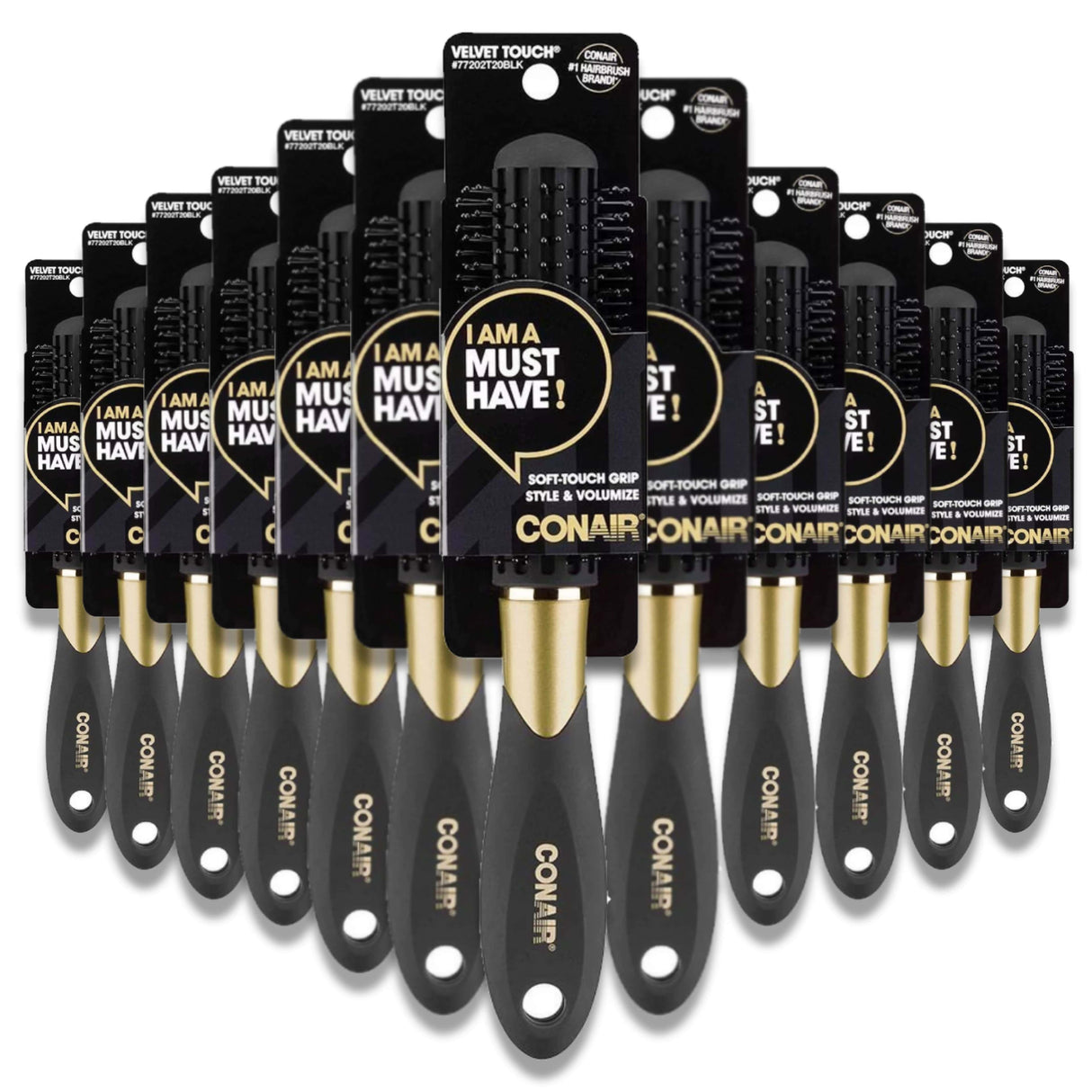 Conair -  Velvet  Touch Full Round Nylon  Brush  - 24 Pack