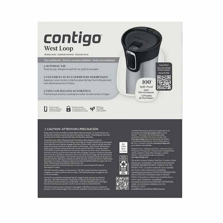 Contigo - AUTOSEAL West Loop Vacuum-Insulated 16 oz. Stainless Steel Travel Mug with Lid - 2 Pack