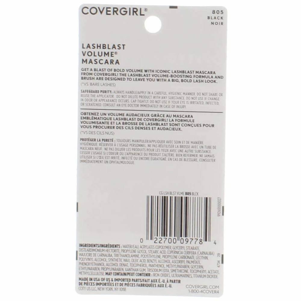 Covergirl LashBlast Volume Mascara Black 805 0.44 Oz 24 Pack Contarmarket