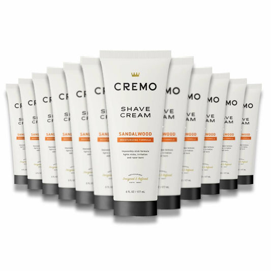 Cremo - Shaving Cream, Barber Grade Sandalwood Shave Cream - 6 Oz - 12 Pack