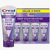 Crest - 3D White Deep Stain Remover Whitening Toothpaste - 2.1 Oz - 4 Pack