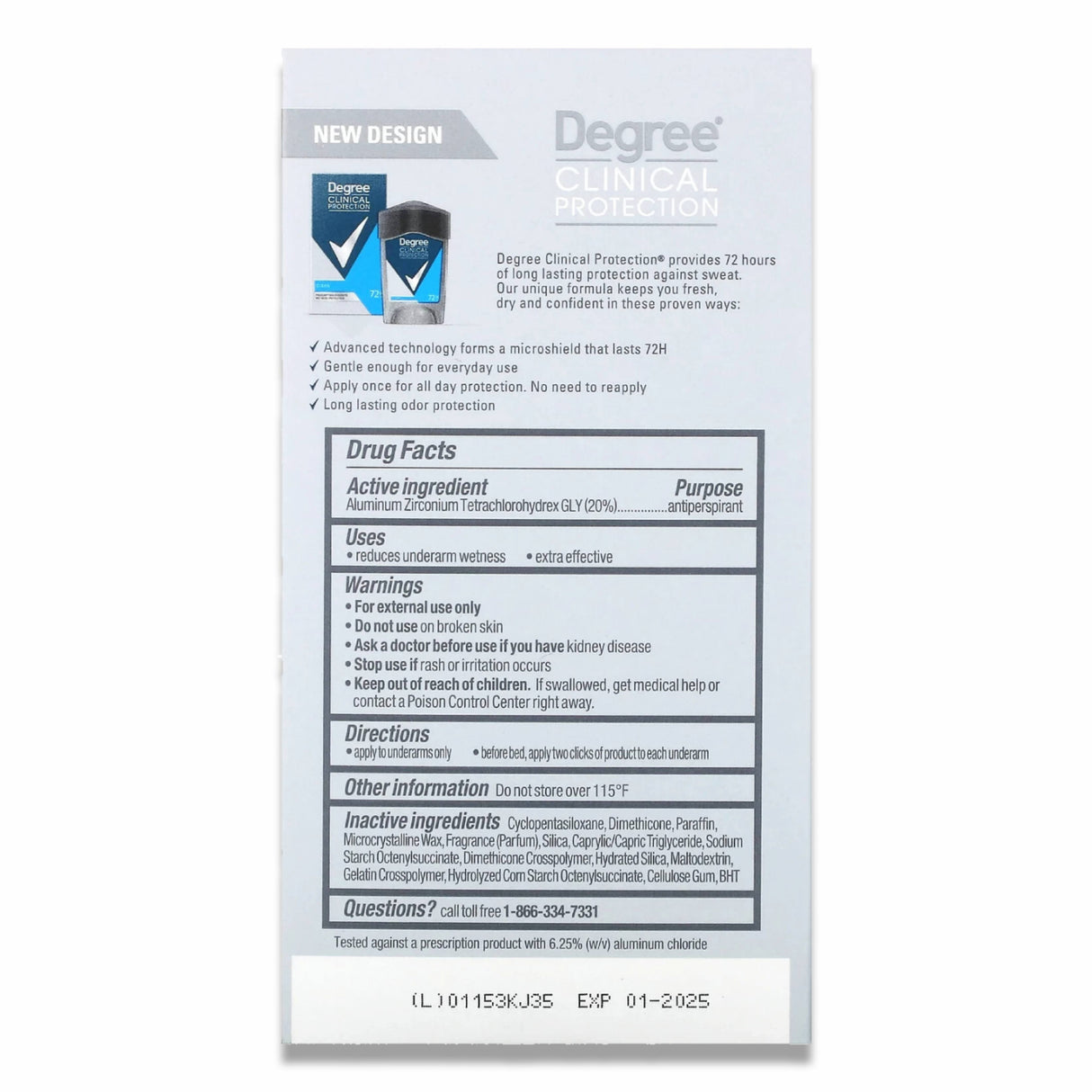 Degree - Men Clinical Protection Anti-Perspirant Clean- 1.7 Oz - 12  Pack