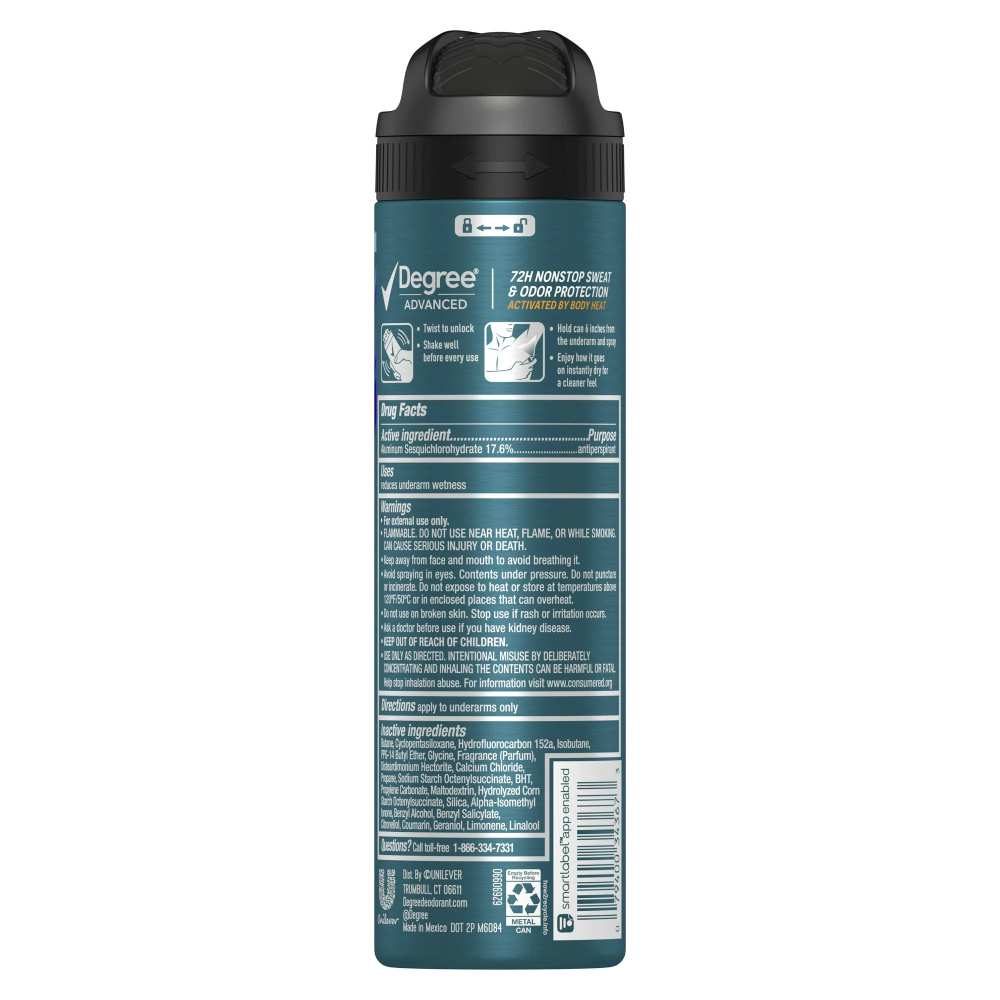 Degree Men Extreme MotionSense Dry Spray Antiperspirant Deodorant - 3.8 Oz - 12 Pack