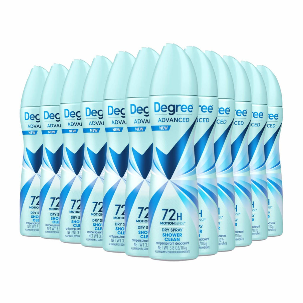 Degree MotionSense Dry Spray Shower Clean 3.8 oz - 12 Pack Contarmarket