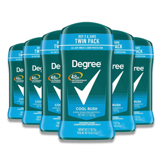 Degree Men Antiperspirant - Cool Rush, 2.7 Oz - 6 Pack (Twin Pack) Contarmarket