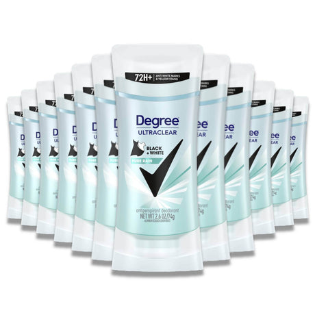 Degree Antiperspirant - Black + White, Pure Rain, For Women, 2.7 Oz - 12 Pack Contarmarket