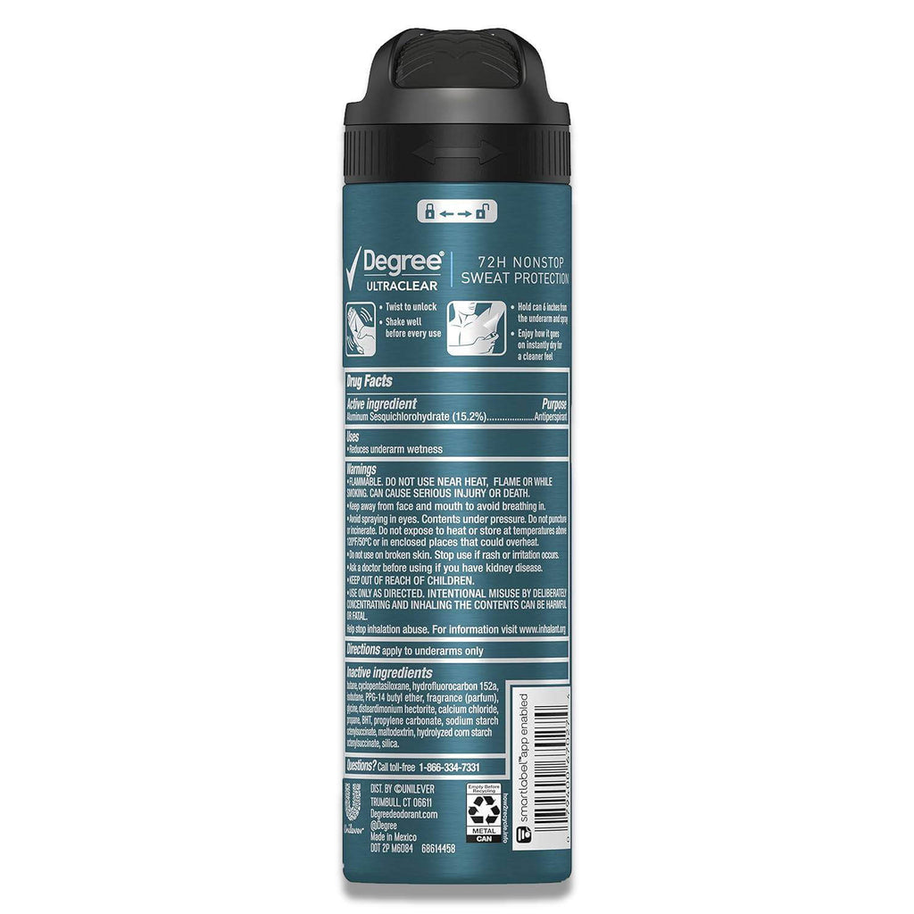 Degree Dry Spray Ultra Clear 3.8 oz - 12 Pack Contarmarket