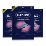 DenTek - Comfort Clean Sensitive Gums Floss Picks, Soft & Silky Ribbon, 150 Ct each - 3 Pack